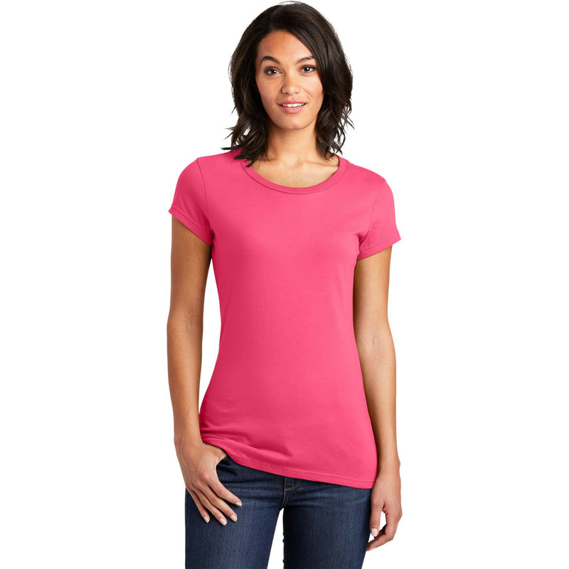 no-logo CLOSEOUT - District Women's Fitted Very Important Tee-District-Neon Pink-XS-Thread Logic