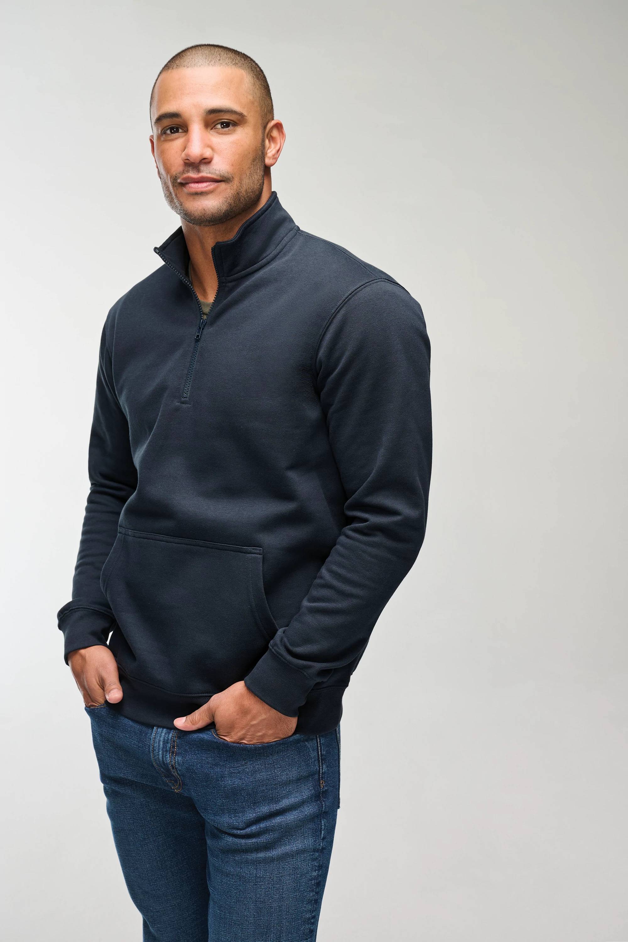 District DT6106 Quarter-Zip Pullover with Custom Embroidery
