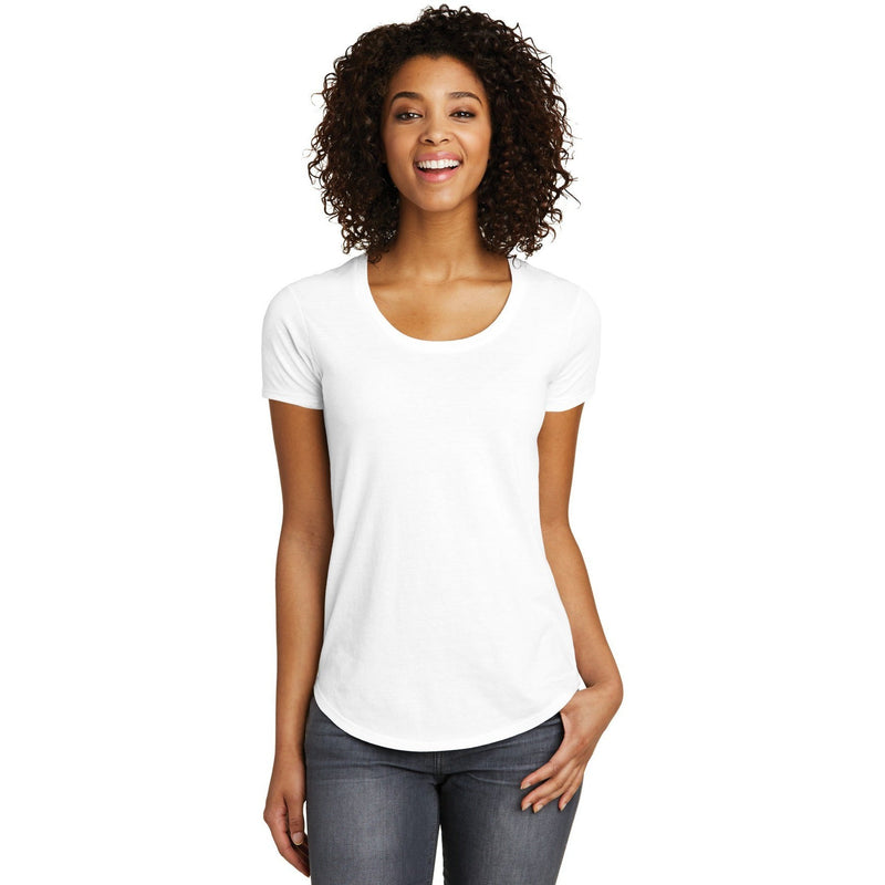 no-logo CLOSEOUT - District Women's Fitted Very Important Tee Scoop Neck-District-White-XS-Thread Logic