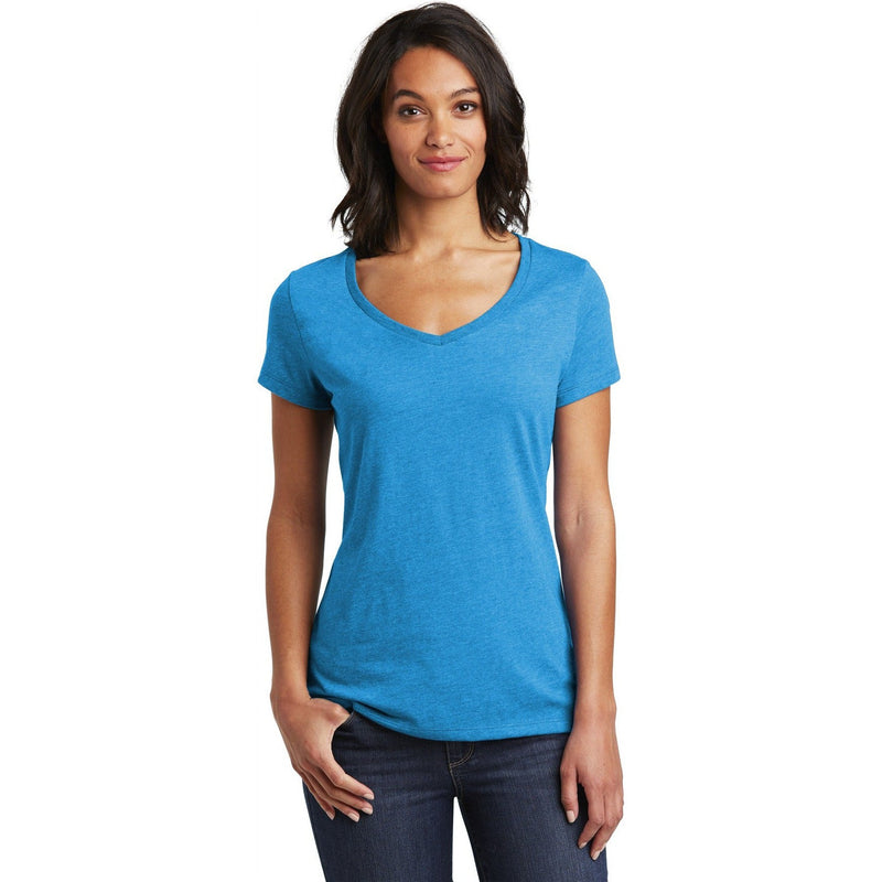 no-logo CLOSEOUT - District Women's Very Important Tee V-Neck-District-Heathered Bright Turquoise-M-Thread Logic