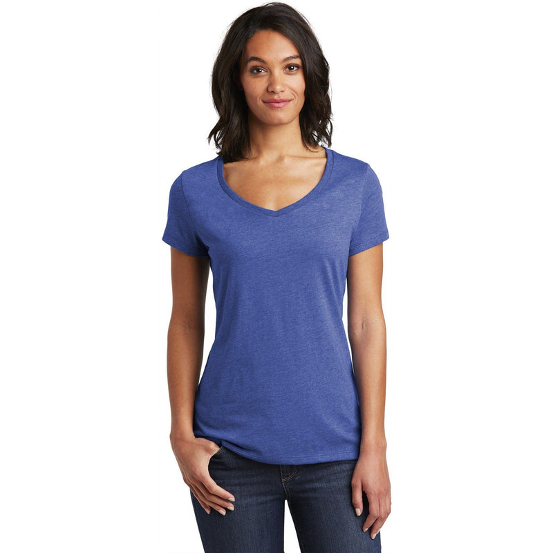 no-logo CLOSEOUT - District Women's Very Important Tee V-Neck-District-Royal Frost-S-Thread Logic
