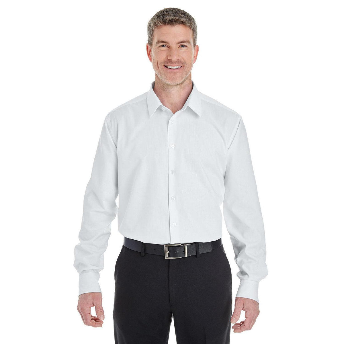 no-logo  Devon & Jones Crown Woven Royal Dobby Shirt-Men's Dress Shirts-Devon&Jones-White-S-Thread Logic