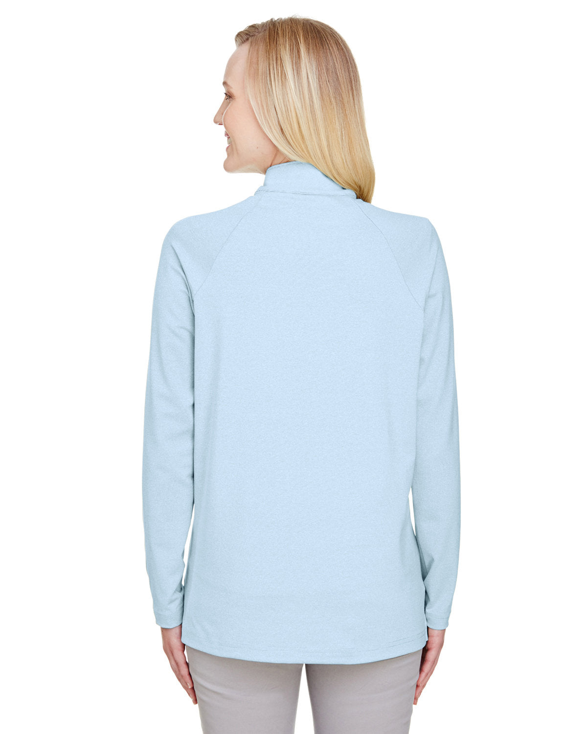 no-logo Devon & Jones CrownLux Performance Ladies Clubhouse Micro-Stripe Quarter-Zip-Ladies Layering-Devon&Jones-Thread Logic