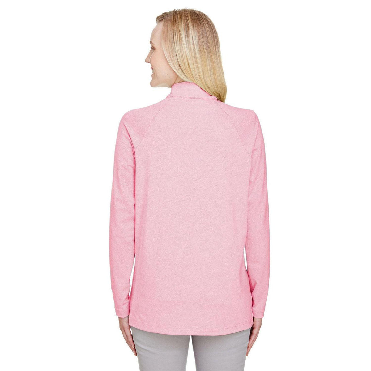 no-logo Devon & Jones CrownLux Performance Ladies Clubhouse Micro-Stripe Quarter-Zip-Ladies Layering-Devon&Jones-Thread Logic