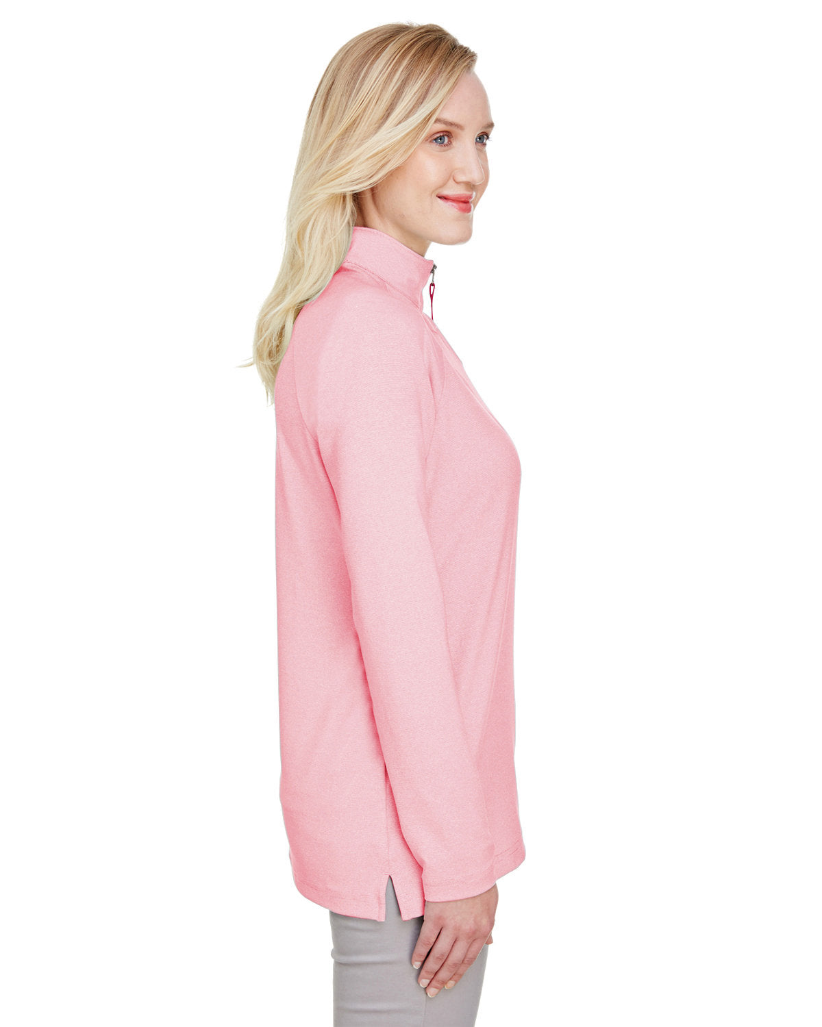 no-logo Devon & Jones CrownLux Performance Ladies Clubhouse Micro-Stripe Quarter-Zip-Ladies Layering-Devon&Jones-Thread Logic