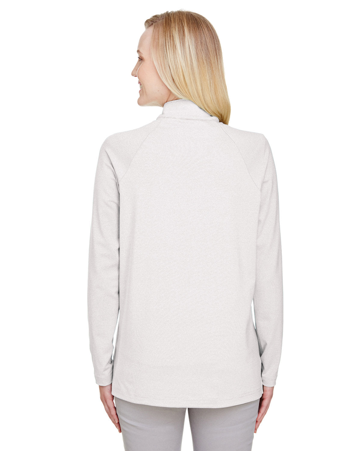 no-logo Devon & Jones CrownLux Performance Ladies Clubhouse Micro-Stripe Quarter-Zip-Ladies Layering-Devon&Jones-Thread Logic
