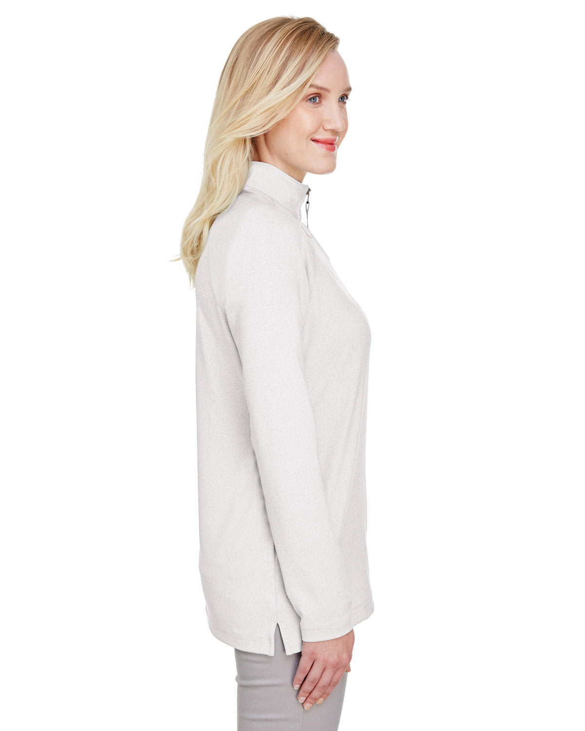 no-logo Devon & Jones CrownLux Performance Ladies Clubhouse Micro-Stripe Quarter-Zip-Ladies Layering-Devon&Jones-Thread Logic
