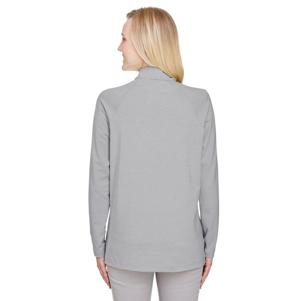 no-logo Devon & Jones CrownLux Performance Ladies Clubhouse Micro-Stripe Quarter-Zip-Ladies Layering-Devon&Jones-Thread Logic