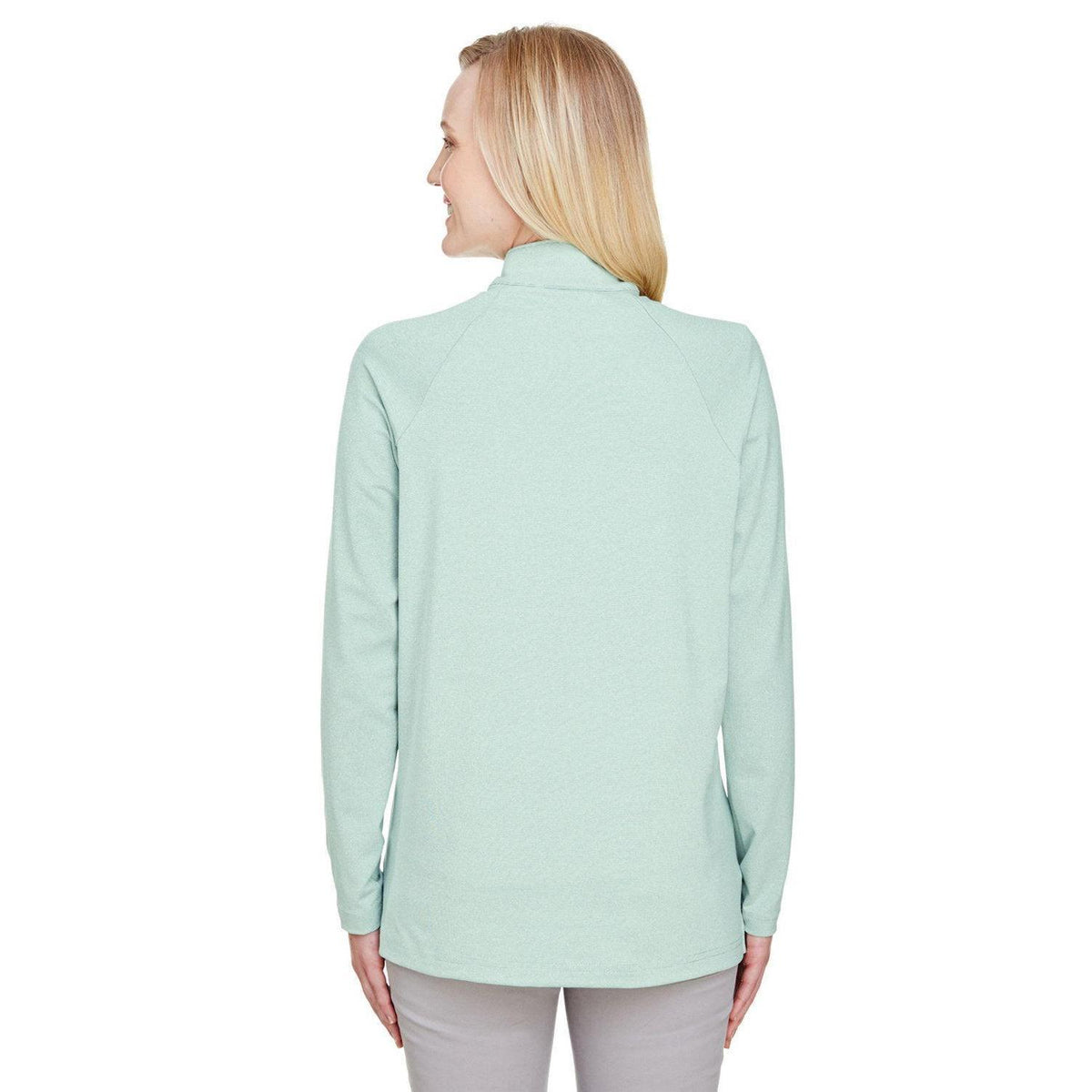 no-logo Devon & Jones CrownLux Performance Ladies Clubhouse Micro-Stripe Quarter-Zip-Ladies Layering-Devon&Jones-Thread Logic