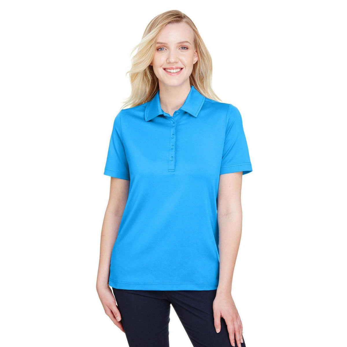 no-logo  Devon & Jones CrownLux Performance Ladies Range Flex Polo-Ladies Polos-Devon&Jones-Ocean Blue-S-Thread Logic
