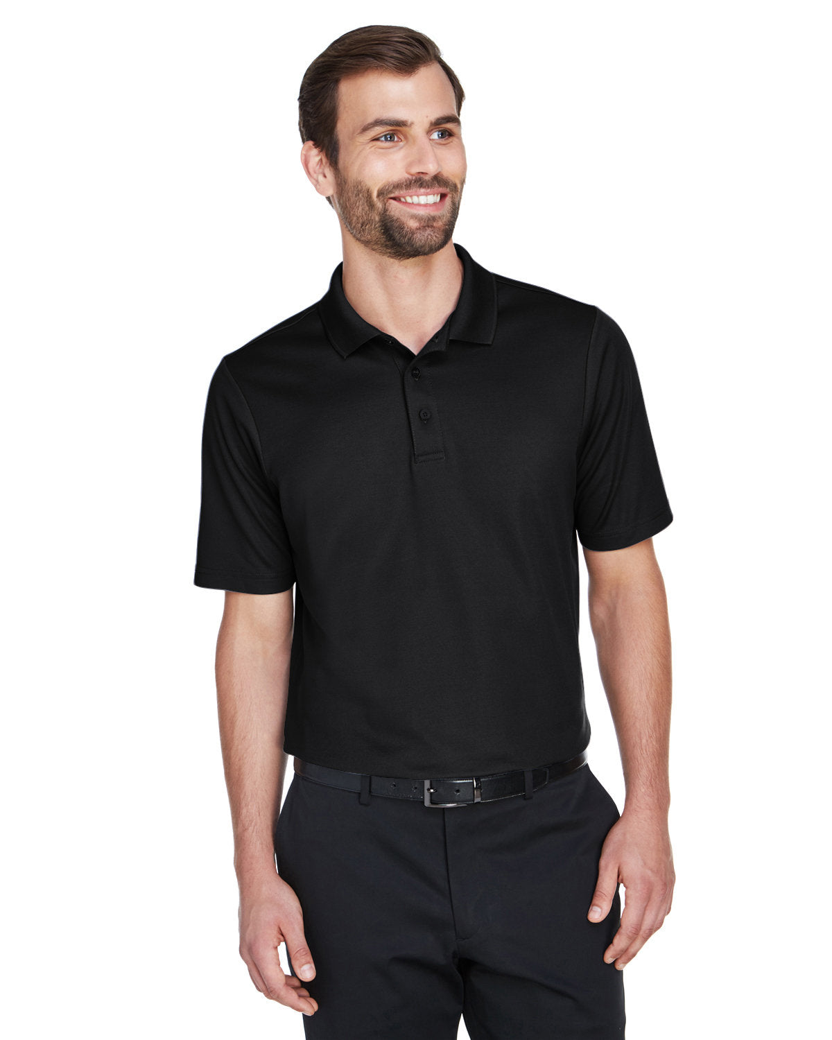  Devon & Jones CrownLux Performance Plaited Polo-Men's Polos-Devon&Jones-Black-S-Thread Logic