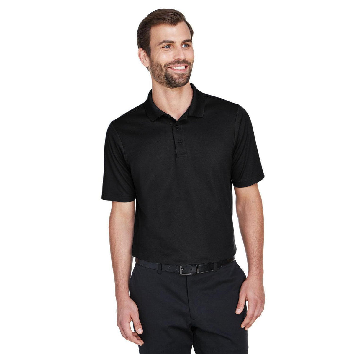 no-logo  Devon & Jones CrownLux Performance Plaited Polo-Men's Polos-Devon&Jones-Black-S-Thread Logic