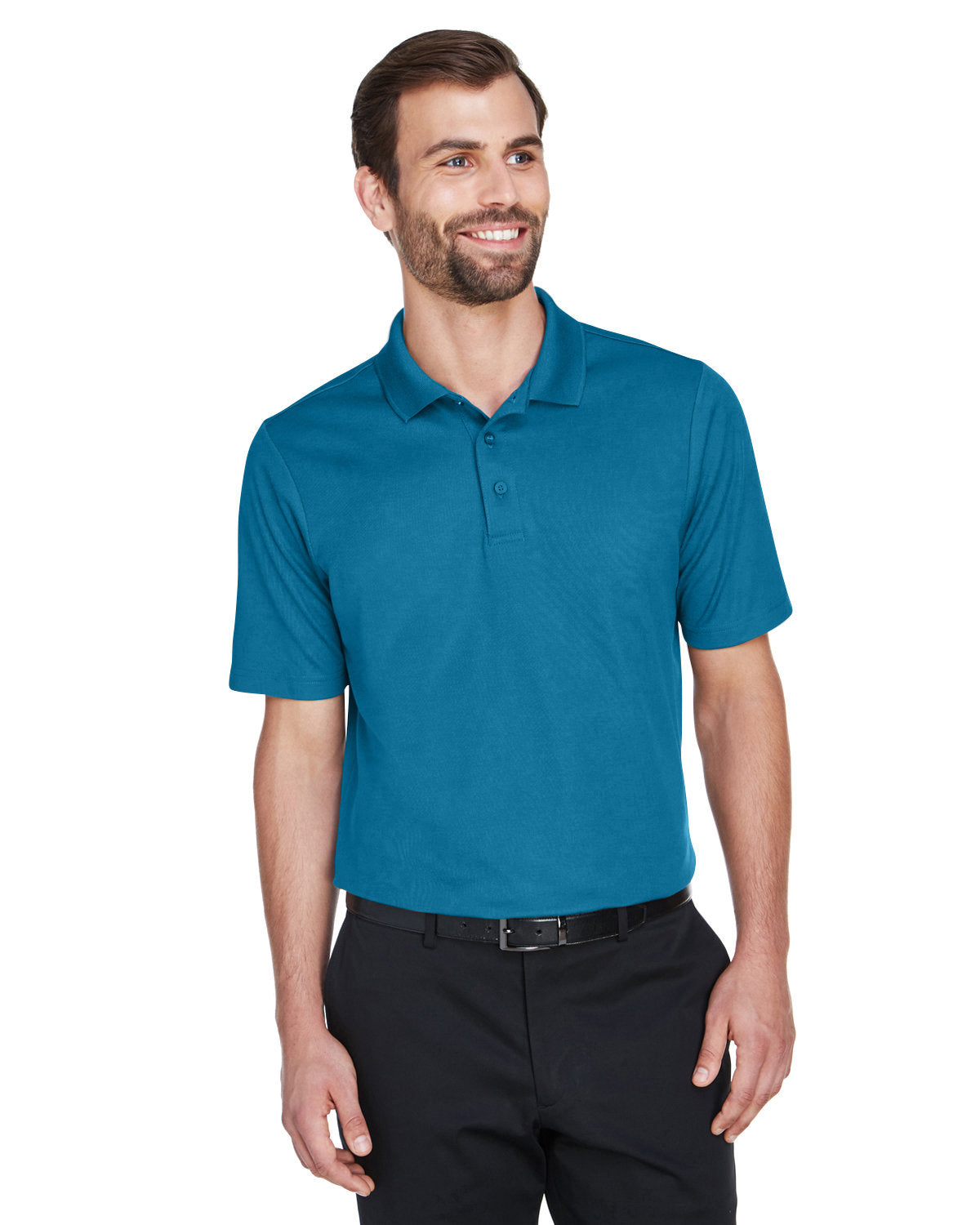  Devon & Jones CrownLux Performance Plaited Polo-Men's Polos-Devon&Jones-Dark Teal-S-Thread Logic