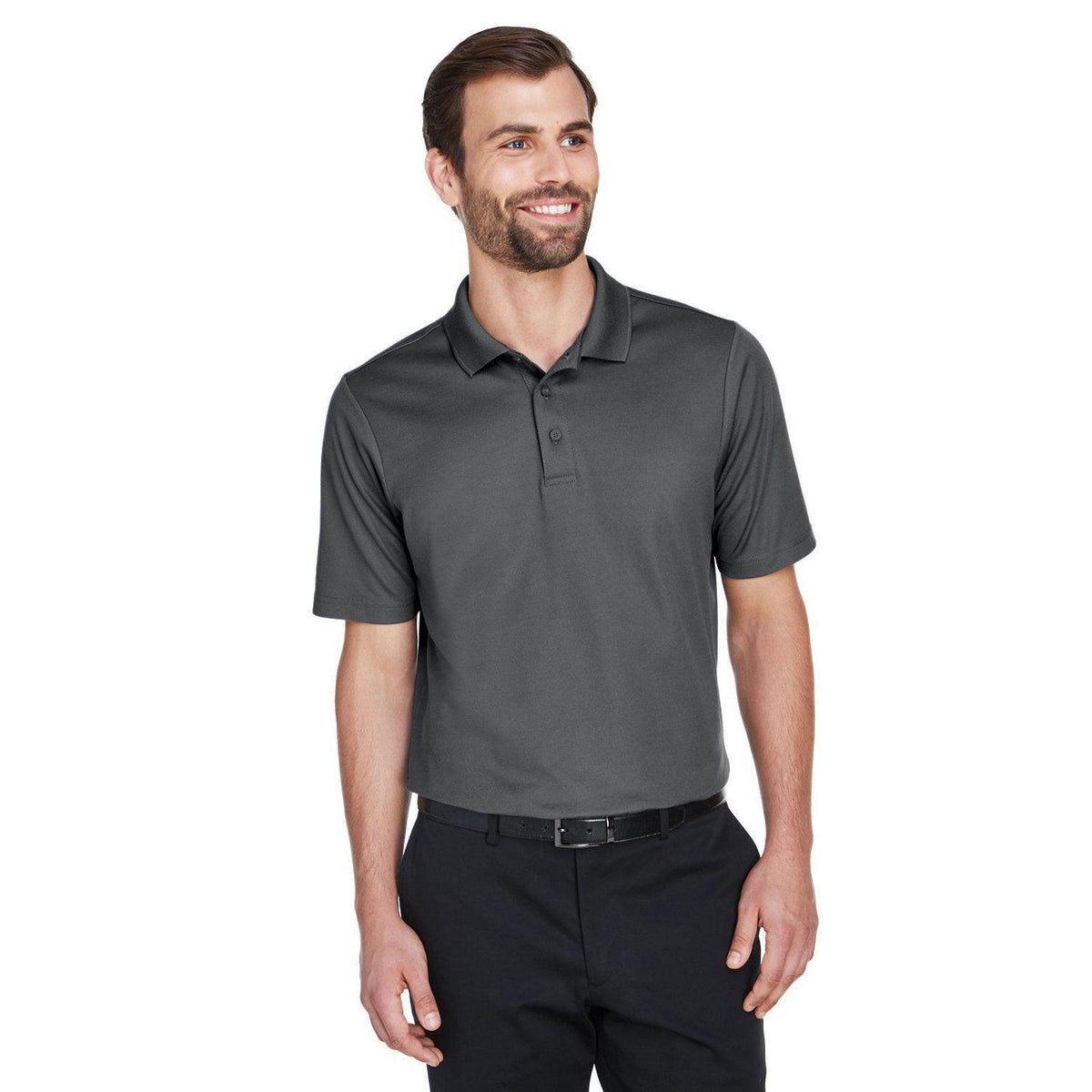no-logo  Devon & Jones CrownLux Performance Plaited Polo-Men's Polos-Devon&Jones-Graphite-S-Thread Logic