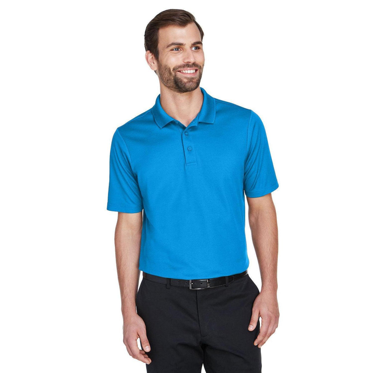 no-logo  Devon & Jones CrownLux Performance Plaited Polo-Men's Polos-Devon&Jones-Ocean Blue-S-Thread Logic