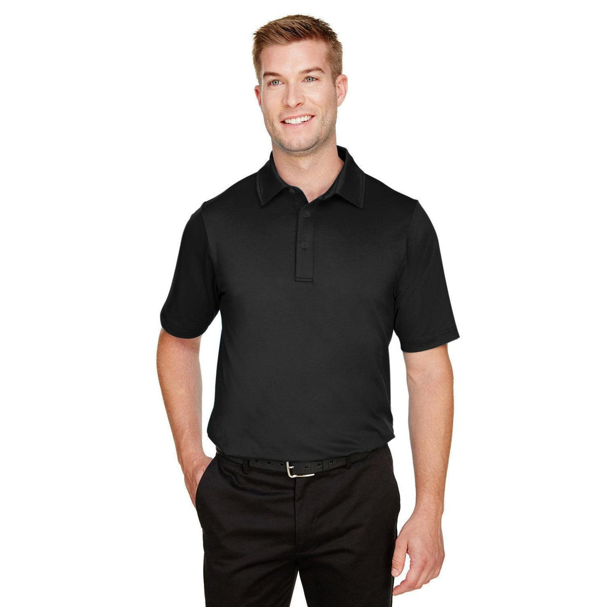 no-logo  Devon & Jones CrownLux Performance Range Flex Polo-Men's Polos-Devon&Jones-Black-S-Thread Logic