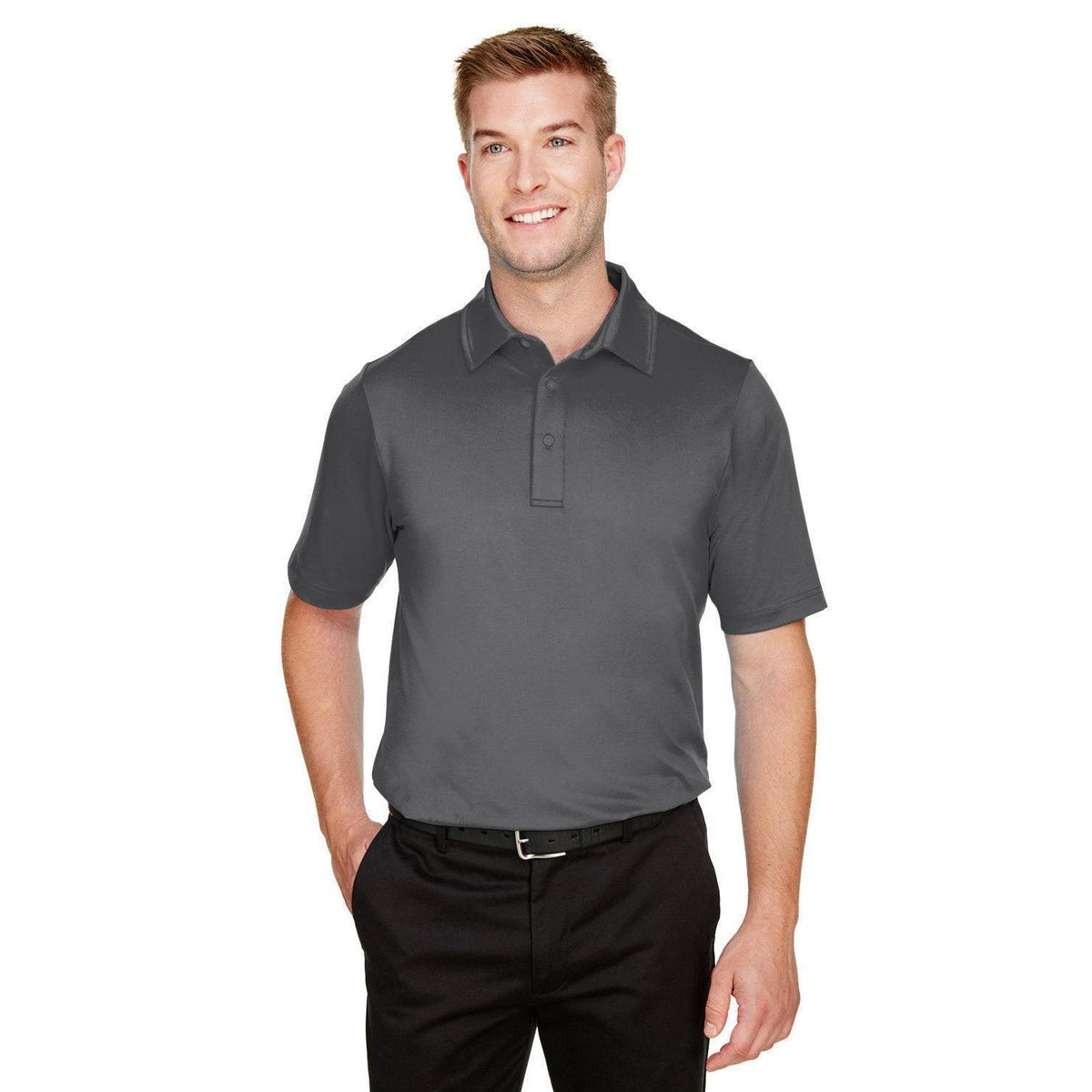 no-logo  Devon & Jones CrownLux Performance Range Flex Polo-Men's Polos-Devon&Jones-Graphite-S-Thread Logic