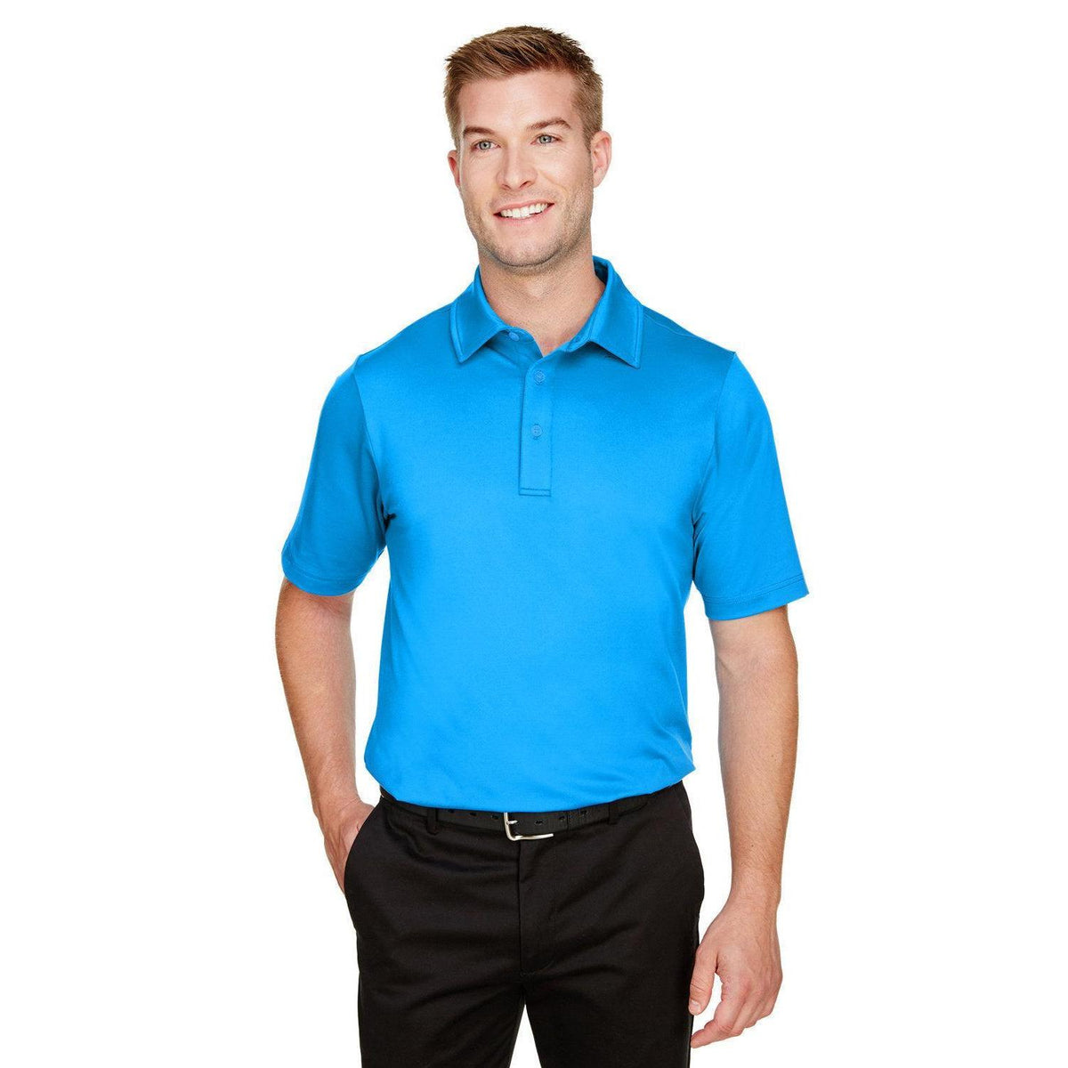 no-logo  Devon & Jones CrownLux Performance Range Flex Polo-Men's Polos-Devon&Jones-Ocean Blue-S-Thread Logic