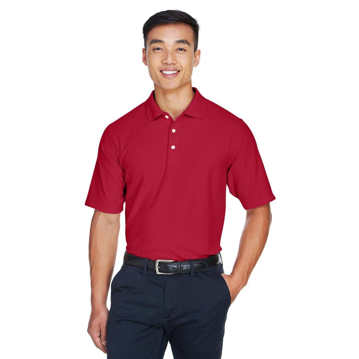 no-logo  Devon & Jones DryTec20 Performance Polo-Men's Polos-Devon&Jones-Red-S-Thread Logic