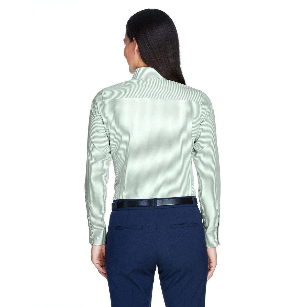 no-logo Devon & Jones Ladies Crown Woven Banker Stripe-Ladies Dress Shirts-Devon&Jones-Thread Logic