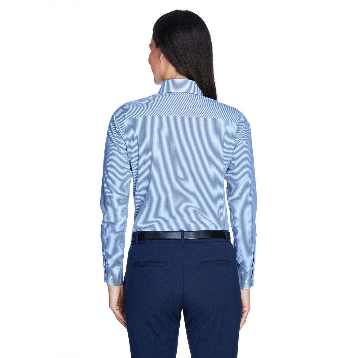 no-logo Devon & Jones Ladies Crown Woven Banker Stripe-Ladies Dress Shirts-Devon&Jones-Thread Logic