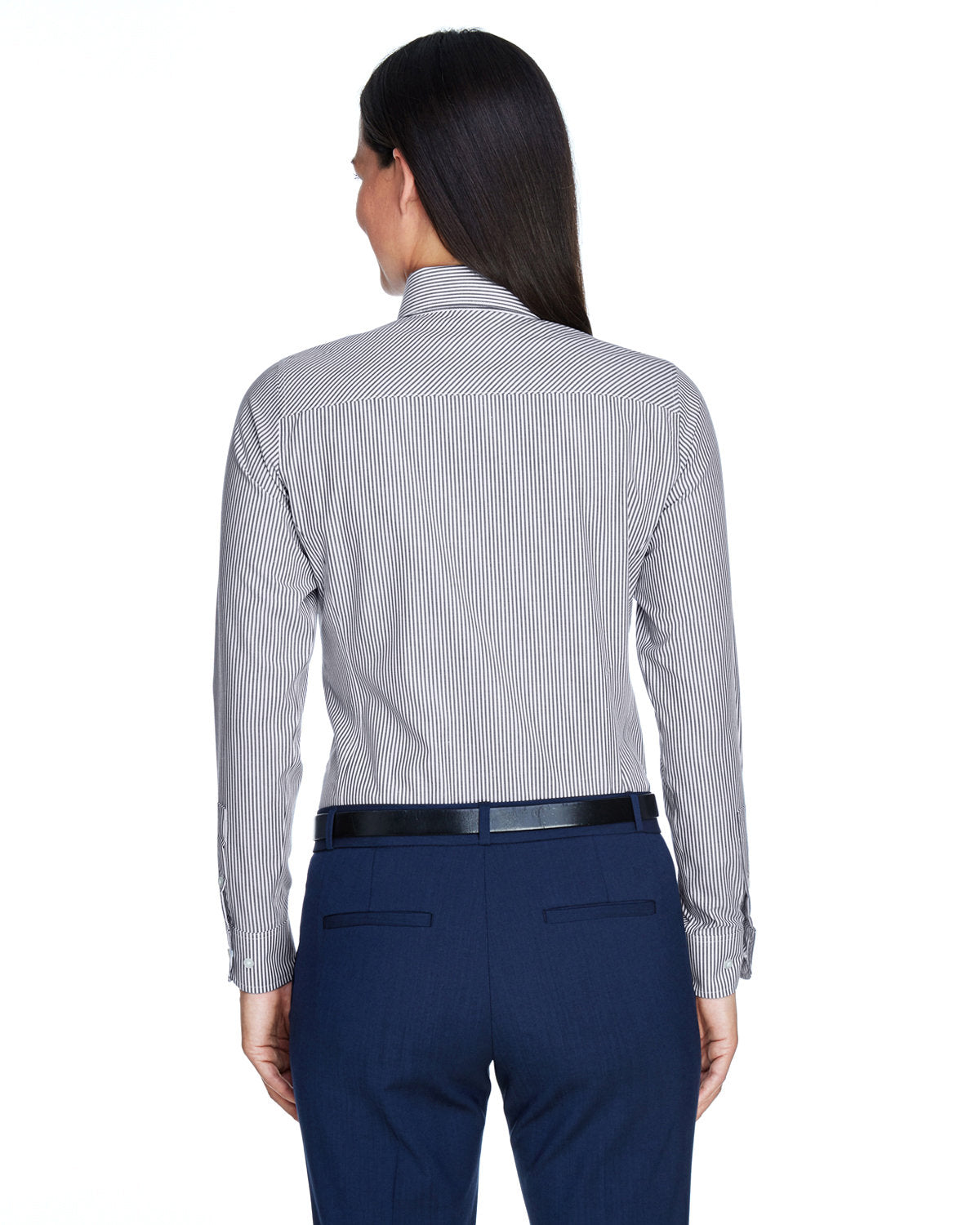 no-logo Devon & Jones Ladies Crown Woven Banker Stripe-Ladies Dress Shirts-Devon&Jones-Thread Logic