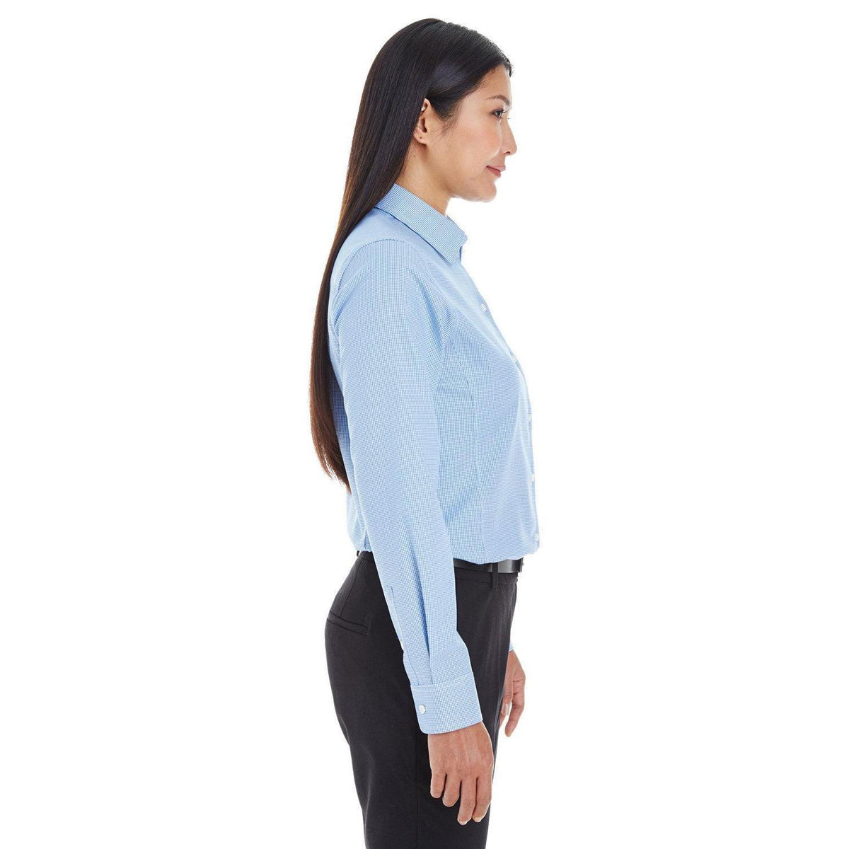 no-logo Devon & Jones Ladies Crown Woven Royal Dobby Shirt-Ladies Dress Shirts-Devon&Jones-Thread Logic
