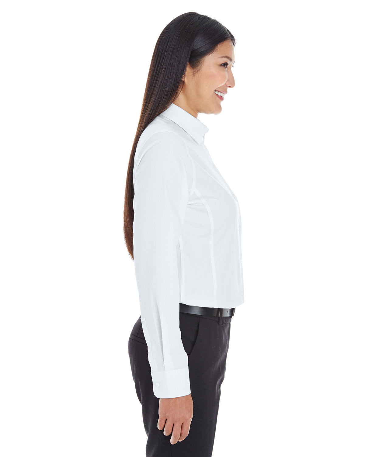 no-logo Devon & Jones Ladies Crown Woven Royal Dobby Shirt-Ladies Dress Shirts-Devon&Jones-Thread Logic