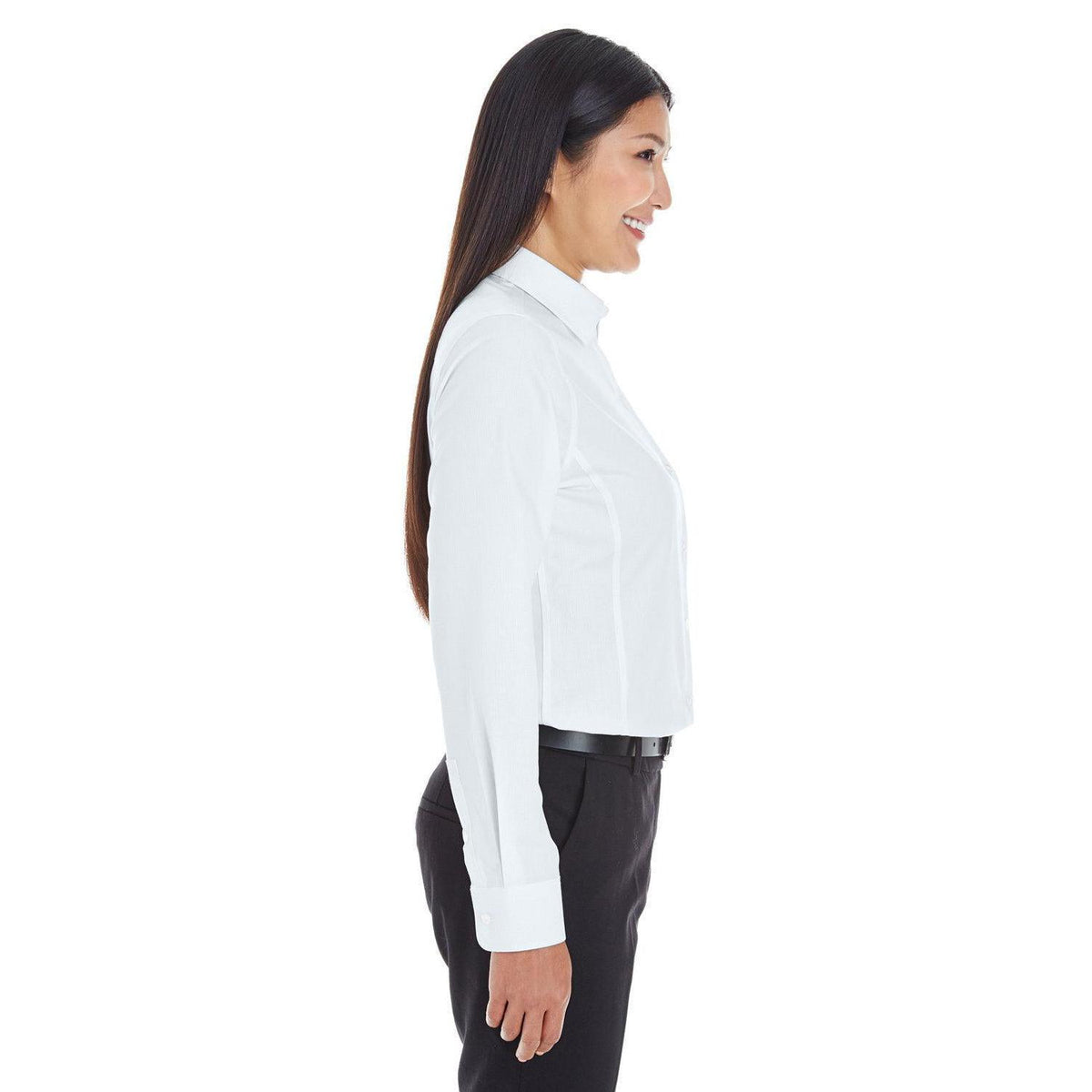 no-logo Devon & Jones Ladies Crown Woven Royal Dobby Shirt-Ladies Dress Shirts-Devon&Jones-Thread Logic