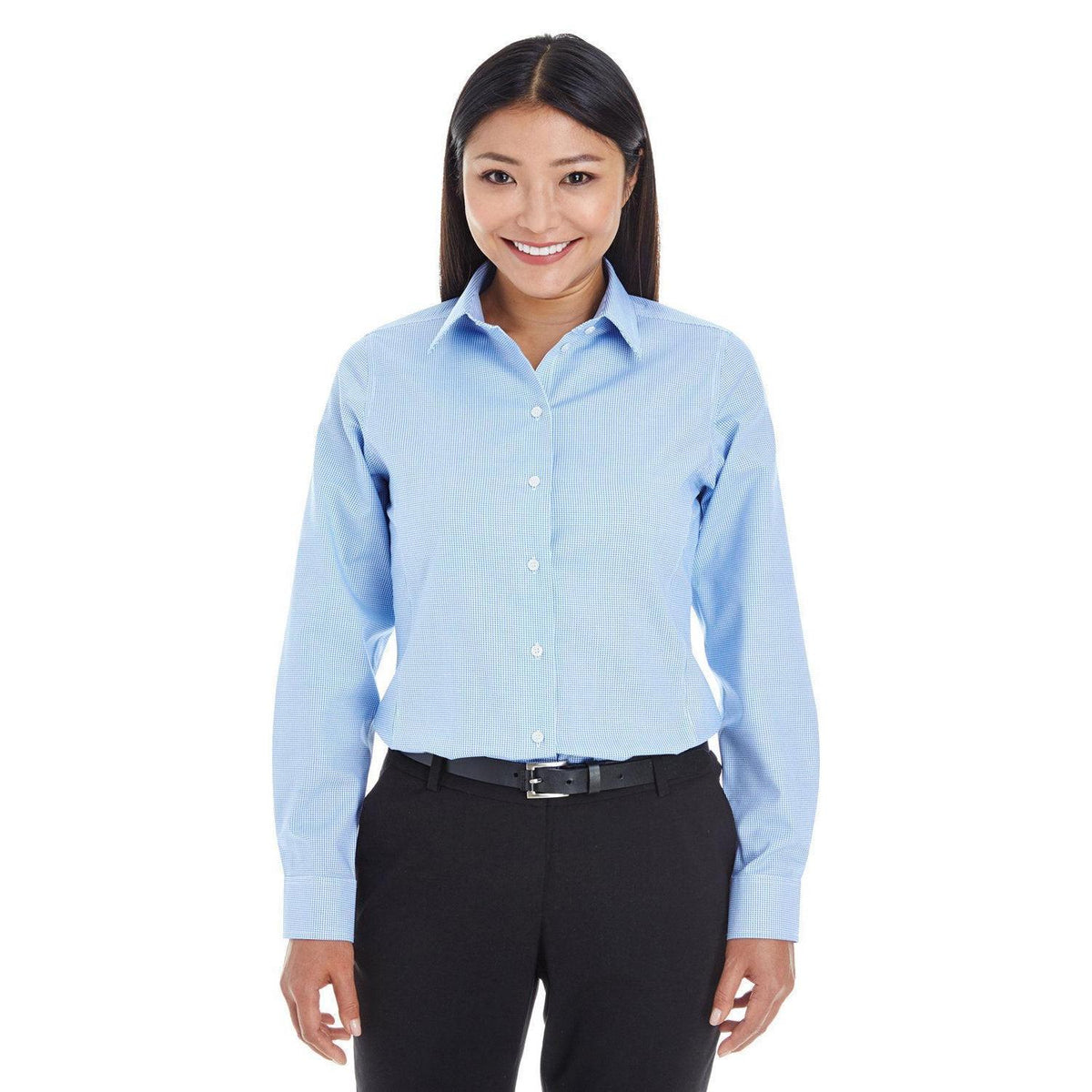 no-logo  Devon & Jones Ladies Crown Woven Royal Dobby Shirt-Ladies Dress Shirts-Devon&Jones-French Blue-S-Thread Logic