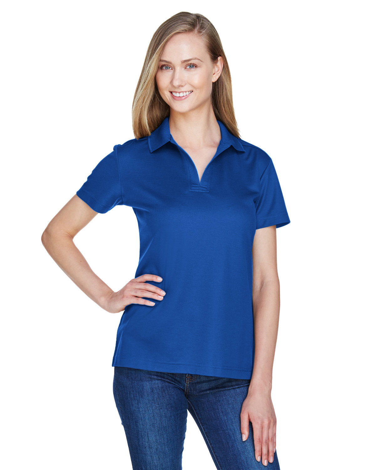  Devon & Jones Ladies CrownLux Performance Plaited Polo-Ladies Polos-Devon&Jones-Royal-S-Thread Logic