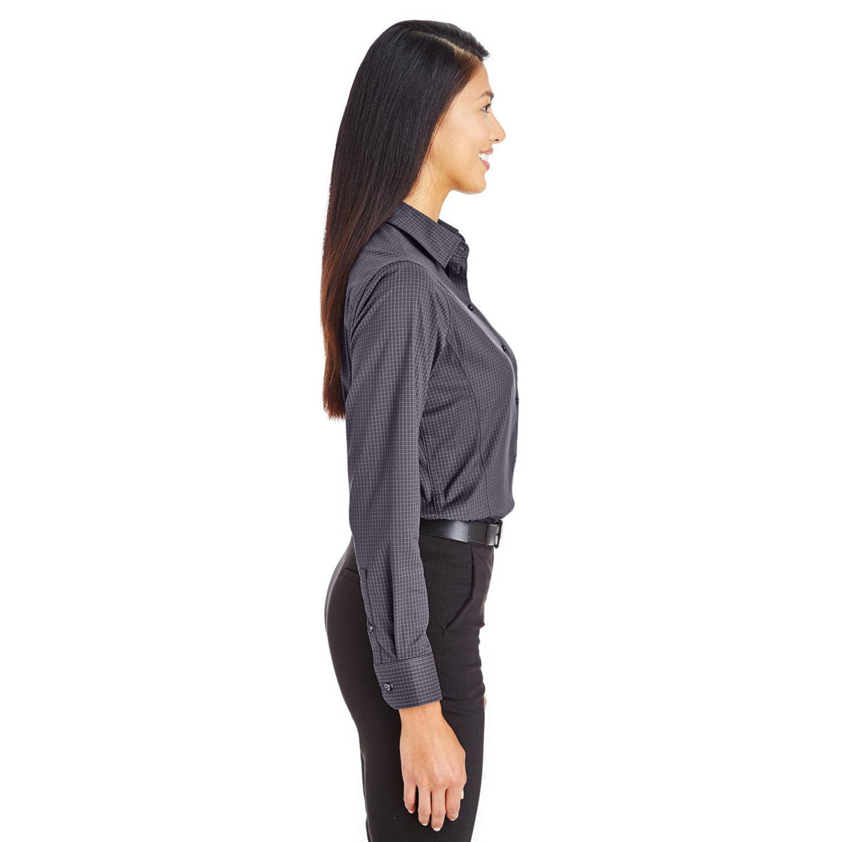 no-logo Devon & Jones Ladies CrownLux Performance Tonal Mini Check Shirt-Ladies Dress Shirts-Devon&Jones-Thread Logic