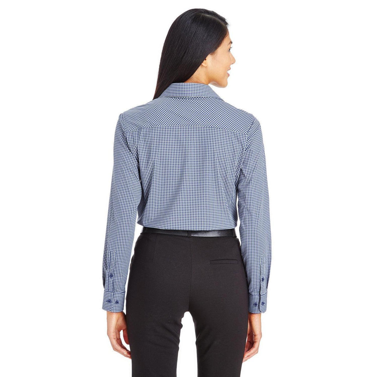no-logo Devon & Jones Ladies CrownLux Performance Tonal Mini Check Shirt-Ladies Dress Shirts-Devon&Jones-Thread Logic