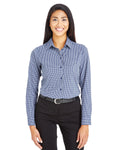  Devon & Jones Ladies CrownLux Performance Tonal Mini Check Shirt-Ladies Dress Shirts-Devon&Jones-Navy-S-Thread Logic