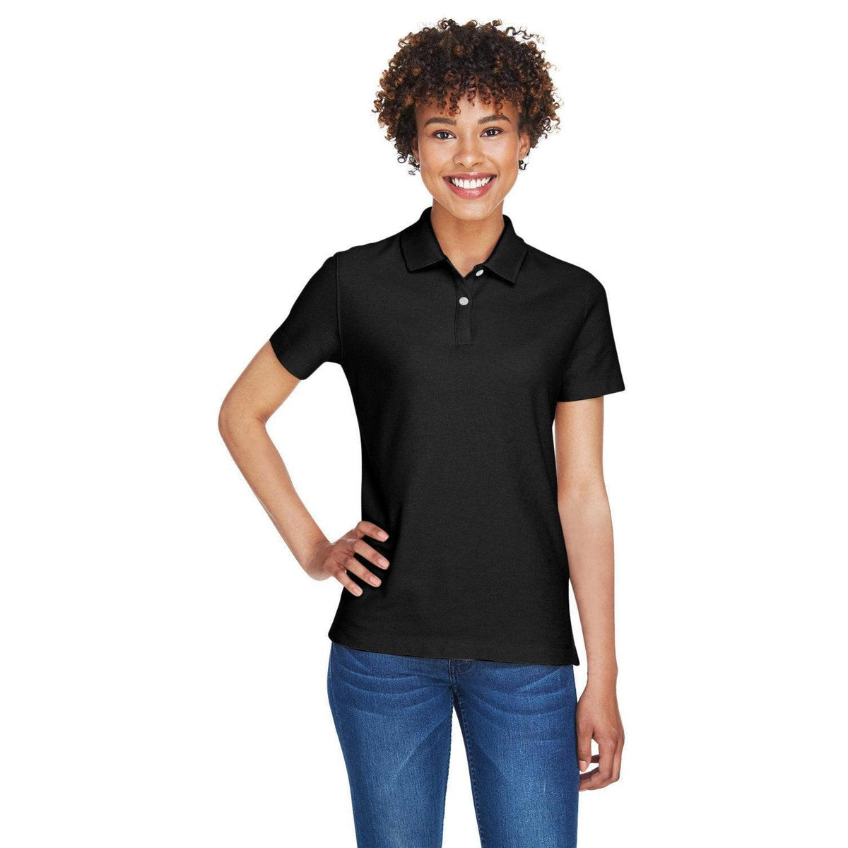 no-logo  Devon & Jones Ladies DryTec20 Performance Polo-Ladies Polos-Devon&Jones-Black-S-Thread Logic
