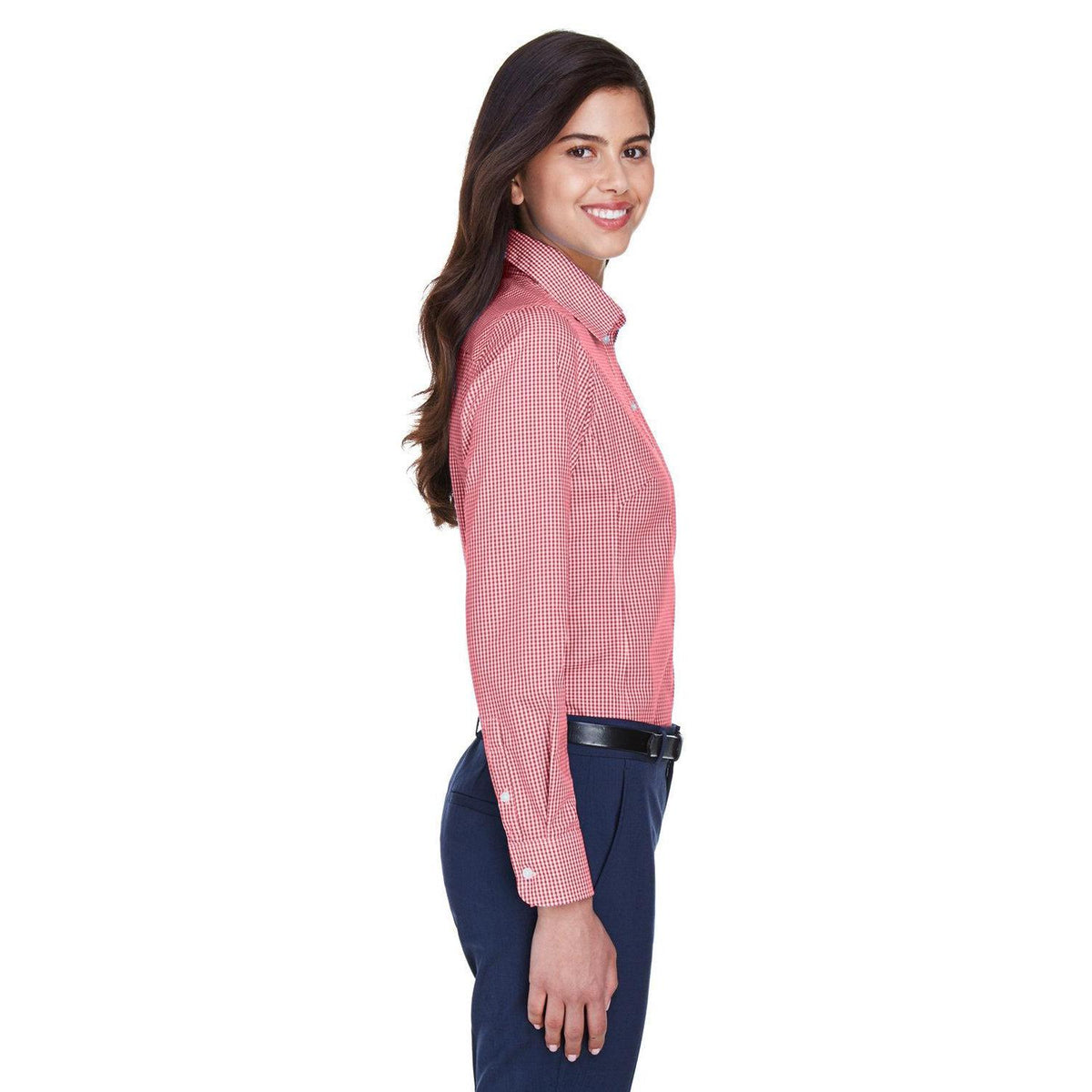 no-logo Devon & Jones Women's Gingham Check Dress Shirt-Dress Shirts-Devon&Jones-Thread Logic