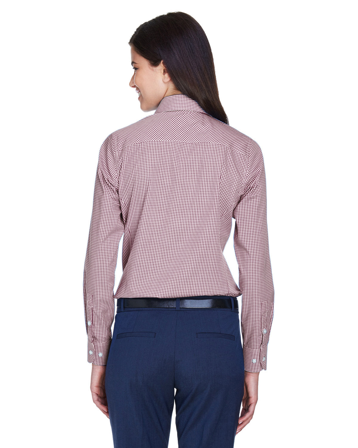 no-logo Devon & Jones Ladies Gingham Check Dress Shirt-Ladies Dress Shirts-Devon&Jones-Thread Logic