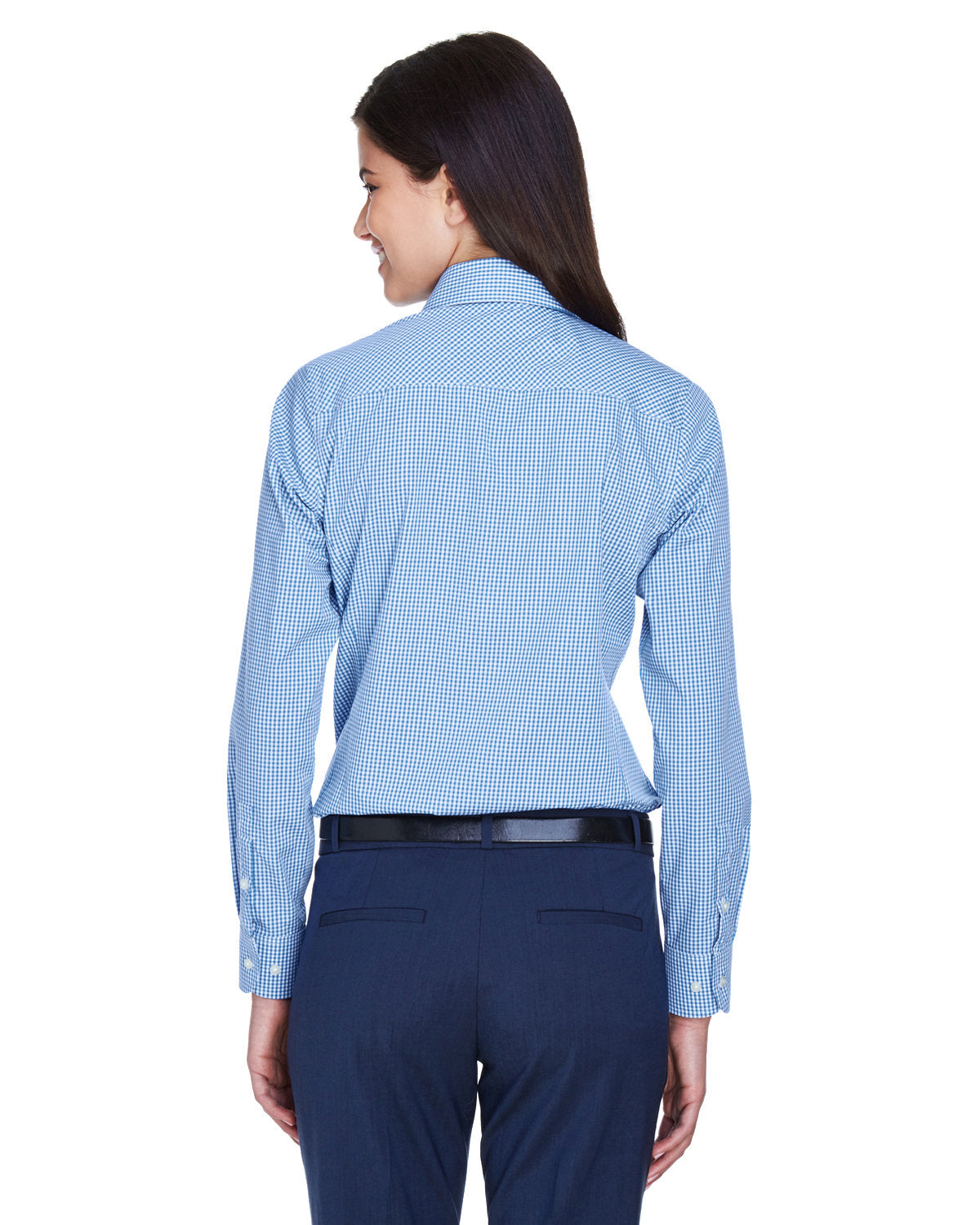no-logo Devon & Jones Ladies Gingham Check Dress Shirt-Ladies Dress Shirts-Devon&Jones-Thread Logic