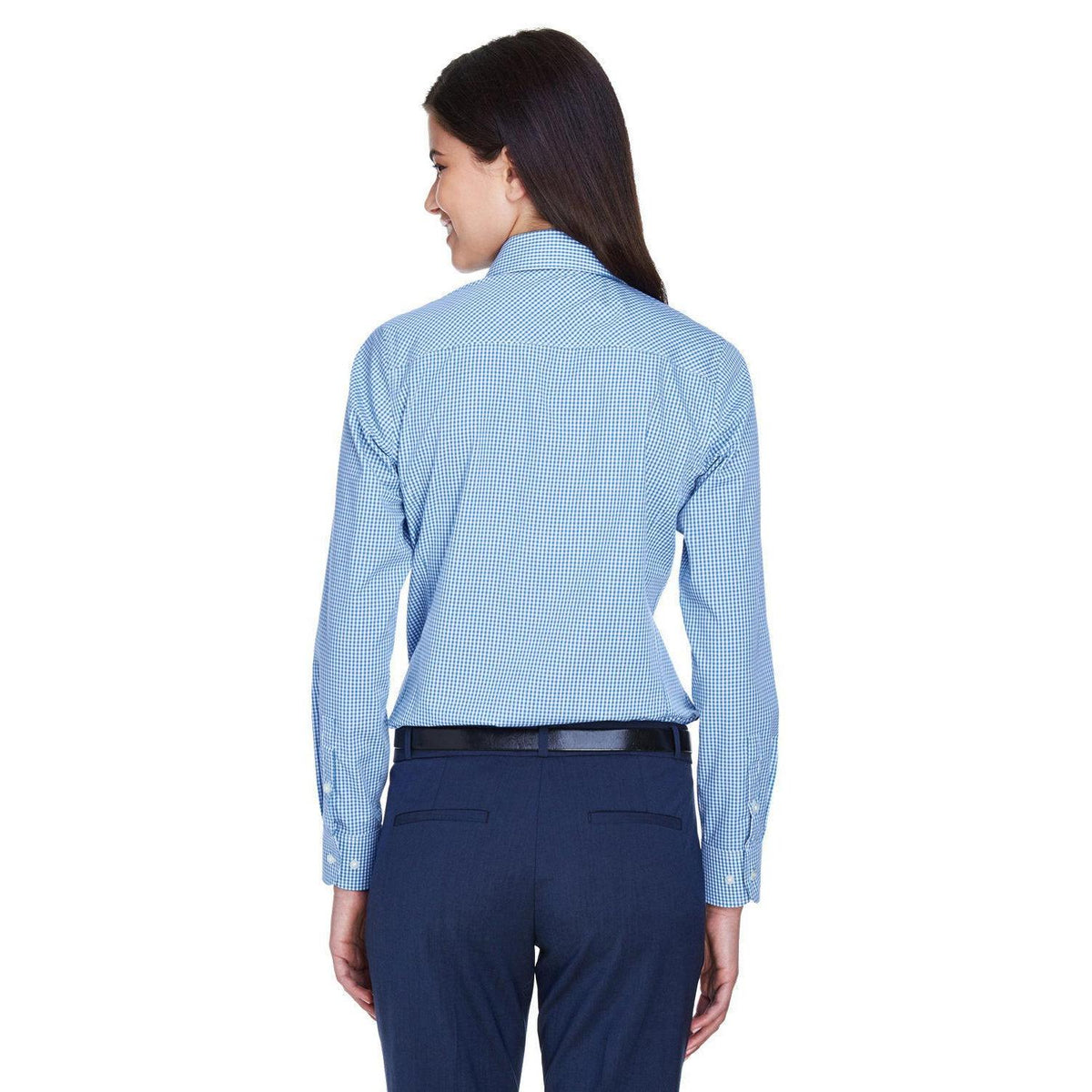 no-logo Devon & Jones Women's Gingham Check Dress Shirt-Dress Shirts-Devon&Jones-Thread Logic
