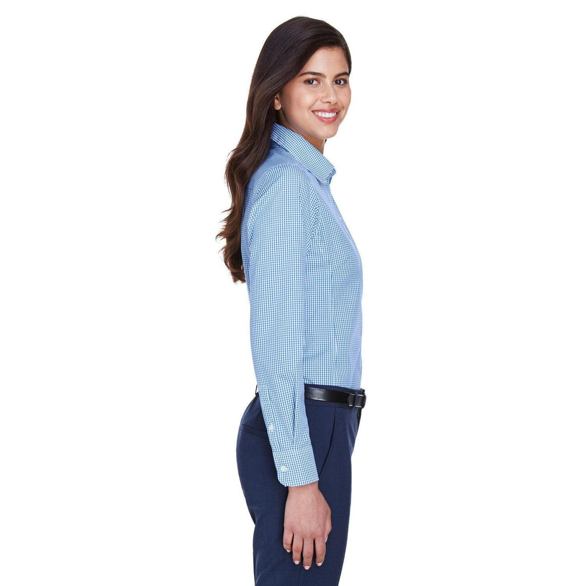 no-logo Devon & Jones Women's Gingham Check Dress Shirt-Dress Shirts-Devon&Jones-Thread Logic