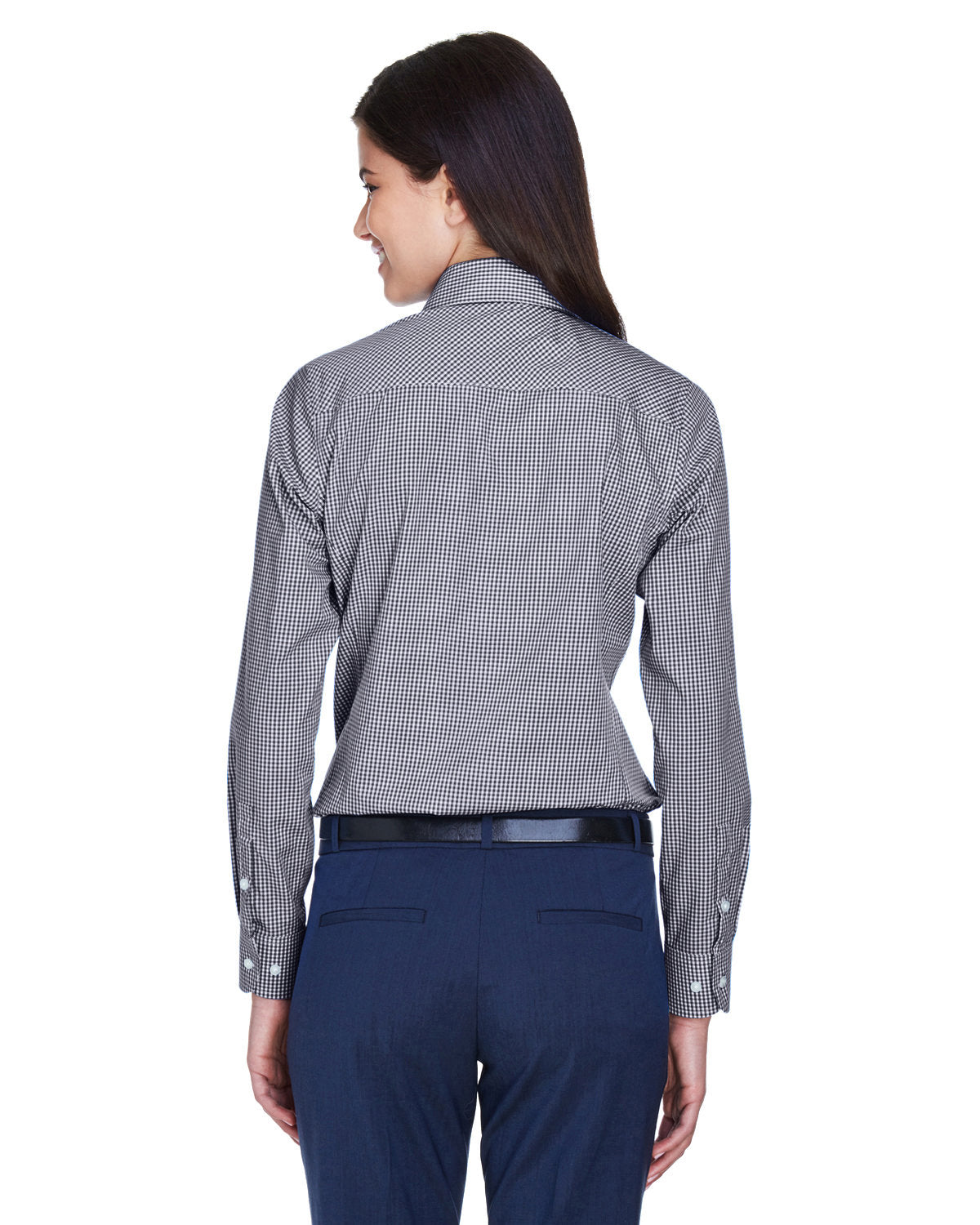 no-logo Devon & Jones Ladies Gingham Check Dress Shirt-Ladies Dress Shirts-Devon&Jones-Thread Logic