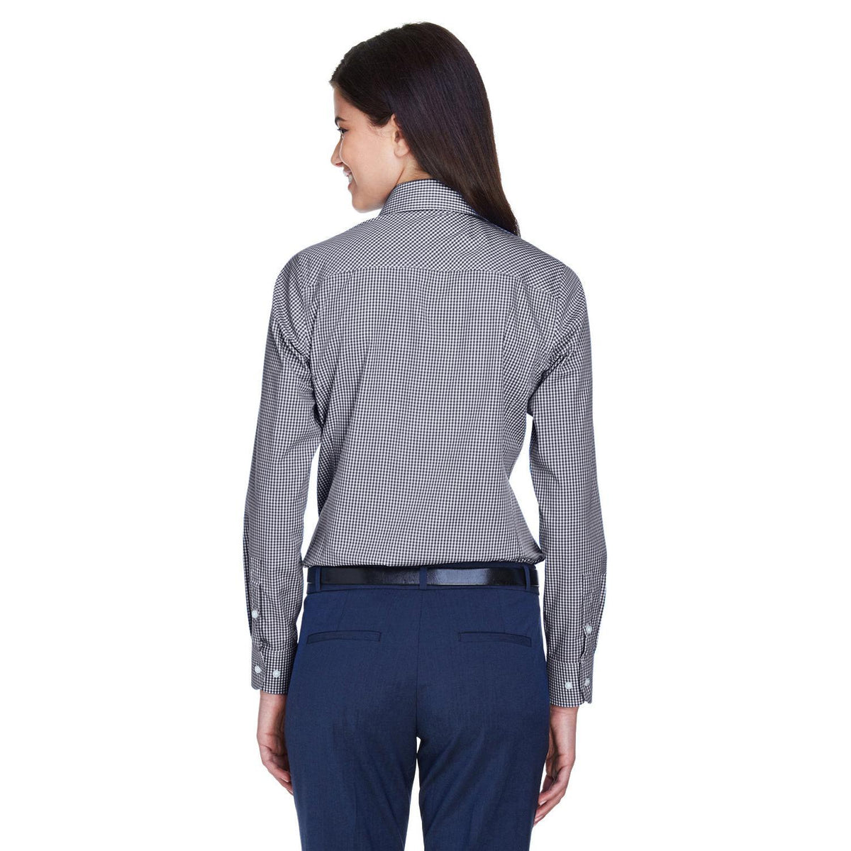 no-logo Devon & Jones Women's Gingham Check Dress Shirt-Dress Shirts-Devon&Jones-Thread Logic