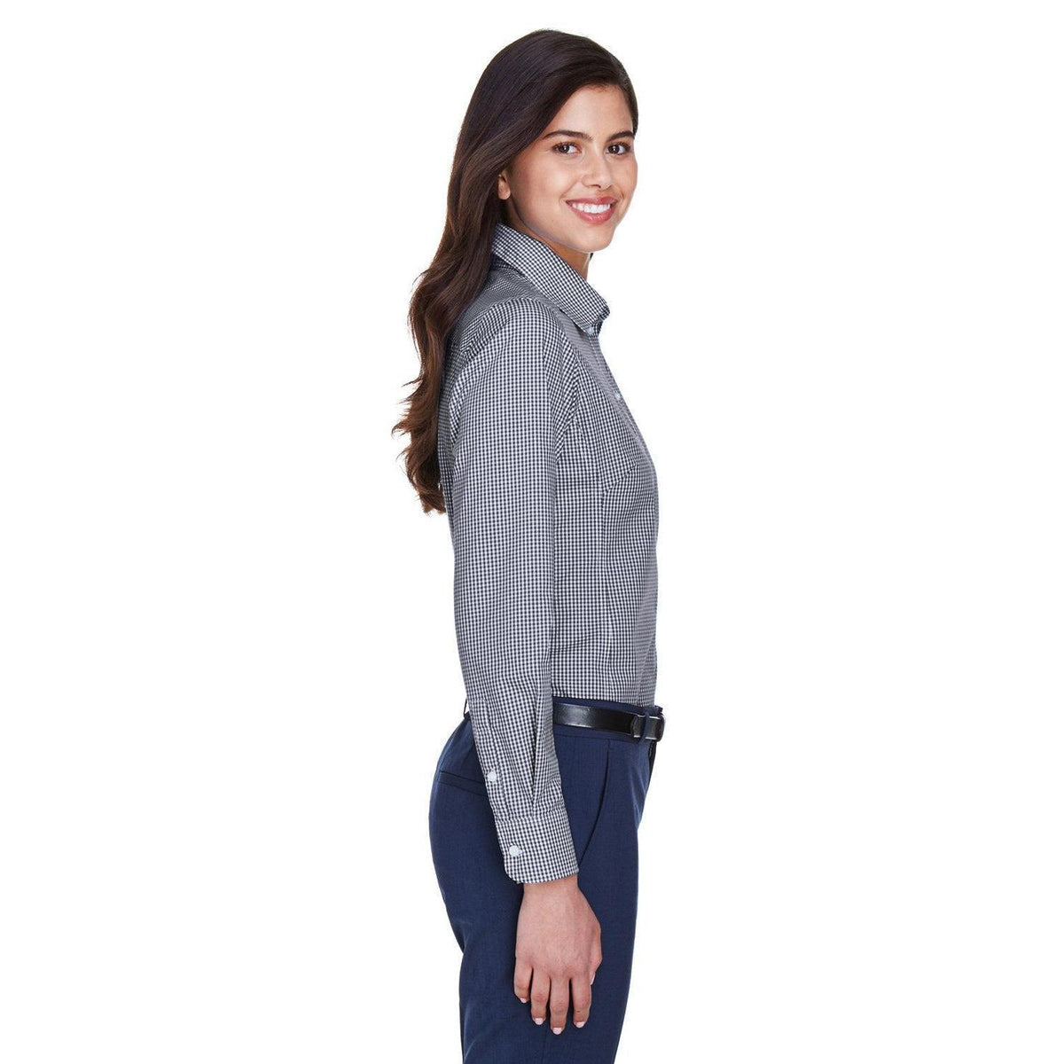 no-logo Devon & Jones Women's Gingham Check Dress Shirt-Dress Shirts-Devon&Jones-Thread Logic