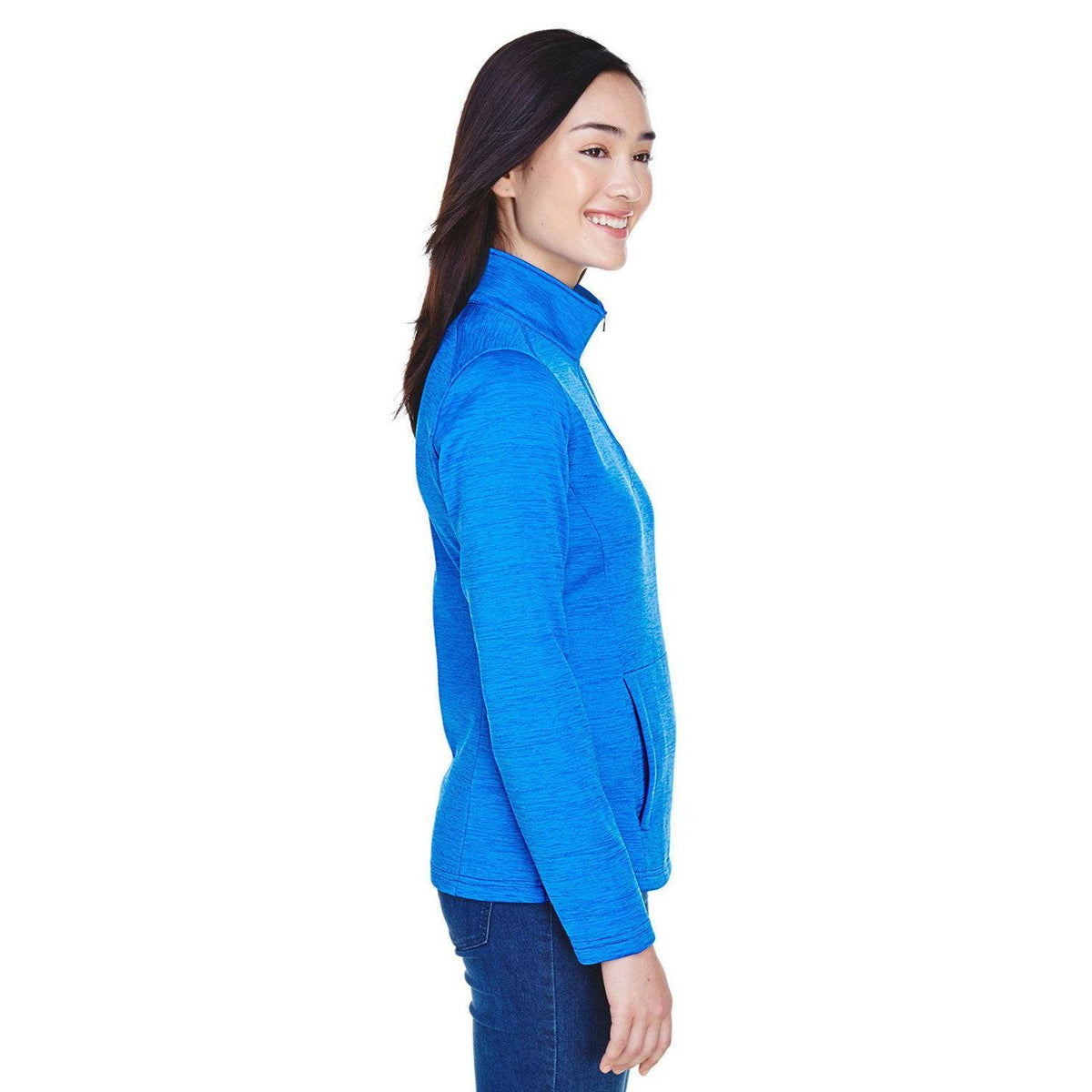 no-logo Devon & Jones Ladies Newbury Mélange Fleece Quarter-Zip-Ladies Layering-Devon&Jones-Thread Logic