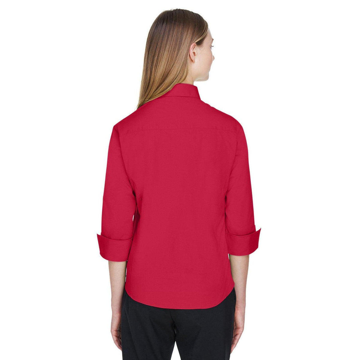 no-logo Devon & Jones Ladies Perfect Fit 3/4-Sleeve Stretch Poplin Blouse-Ladies Dress Shirts-Devon&Jones-Thread Logic