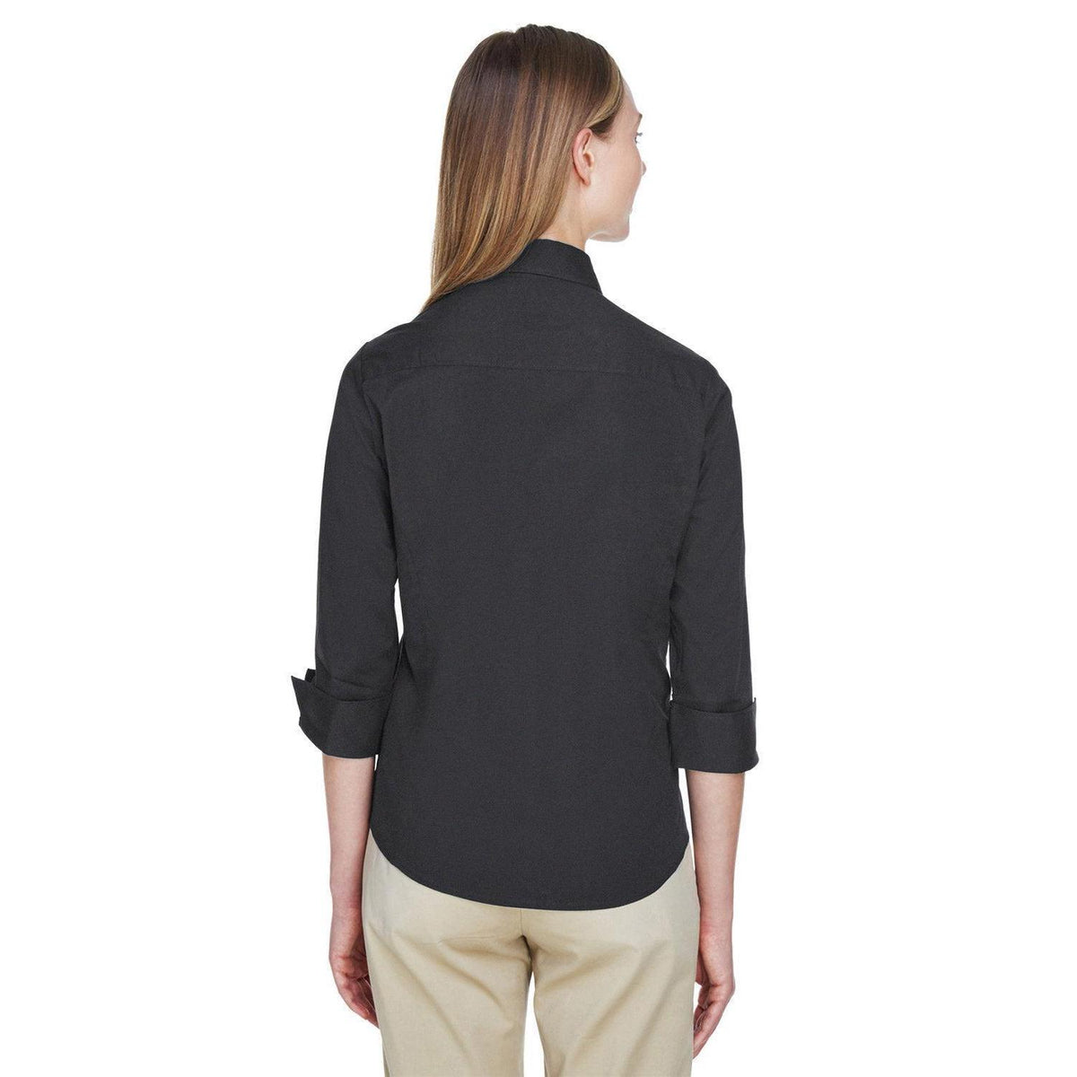 no-logo Devon & Jones Ladies Perfect Fit 3/4-Sleeve Stretch Poplin Blouse-Ladies Dress Shirts-Devon&Jones-Thread Logic