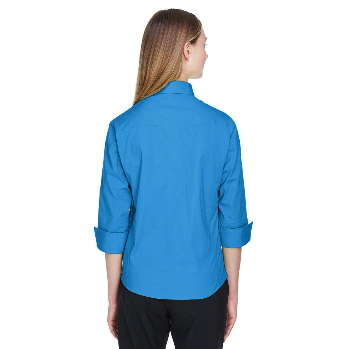 no-logo Devon & Jones Ladies Perfect Fit 3/4-Sleeve Stretch Poplin Blouse-Ladies Dress Shirts-Devon&Jones-Thread Logic