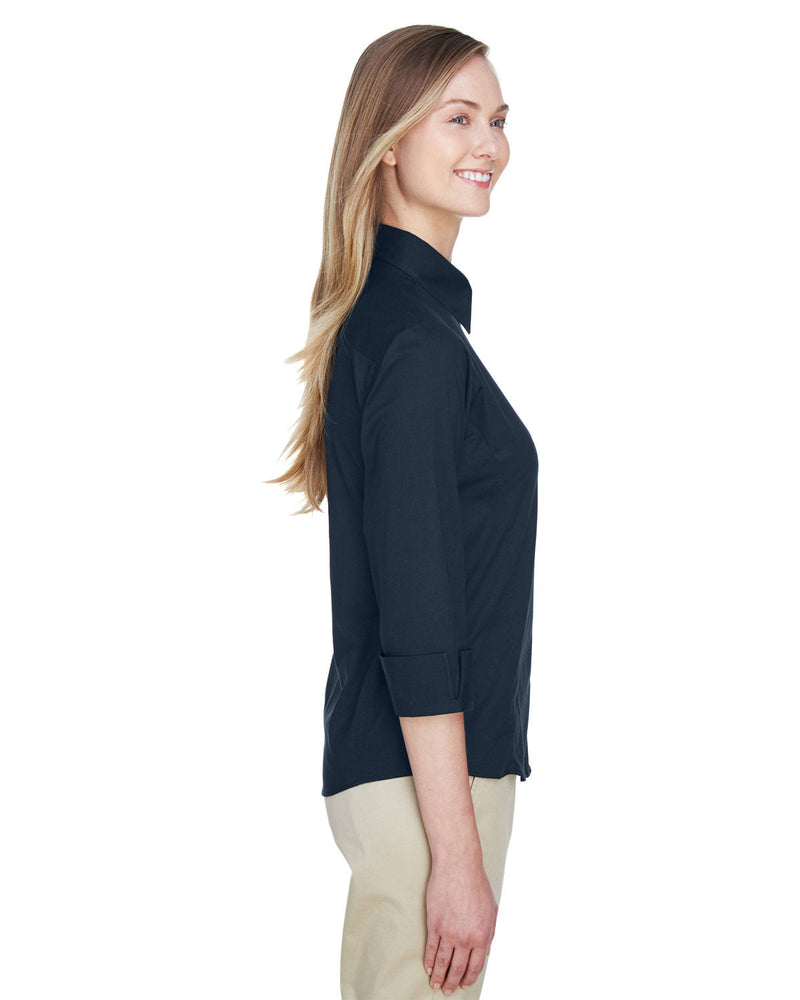 no-logo Devon & Jones Ladies Perfect Fit 3/4-Sleeve Stretch Poplin Blouse-Ladies Dress Shirts-Devon&Jones-Thread Logic