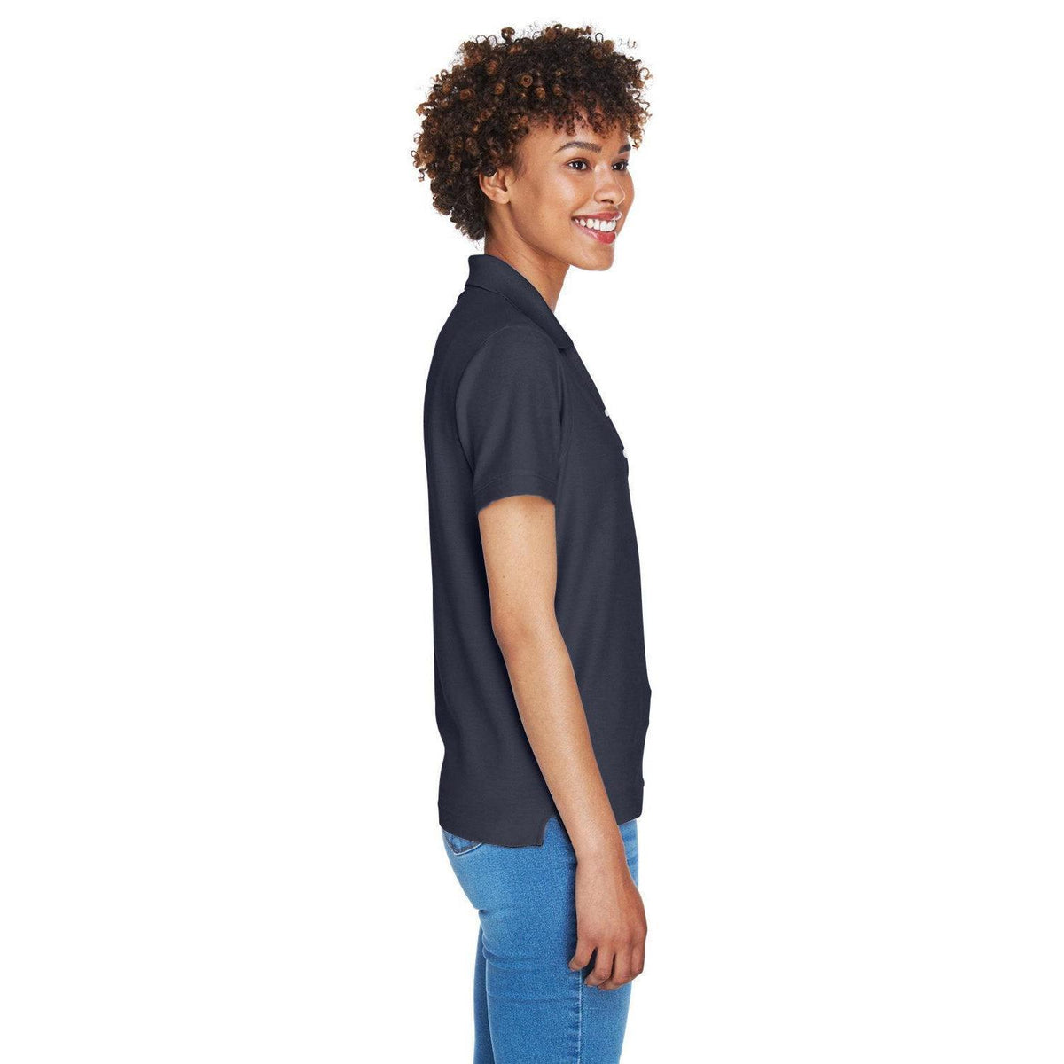 no-logo Devon & Jones Ladies Pima Pique Short-Sleeve Y-Collar Polo-Ladies Polos-Devon&Jones-Thread Logic