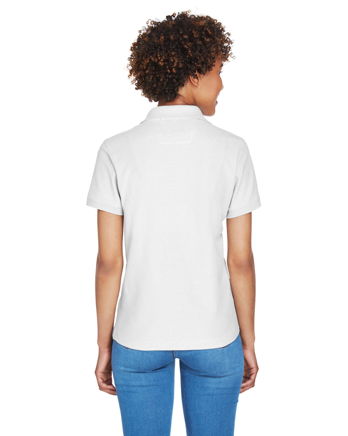 no-logo Devon & Jones Ladies Pima Pique Short-Sleeve Y-Collar Polo-Ladies Polos-Devon&Jones-Thread Logic